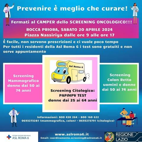 Locandina screening oncologici